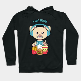 I am busy, cute dog playing videogames Hoodie